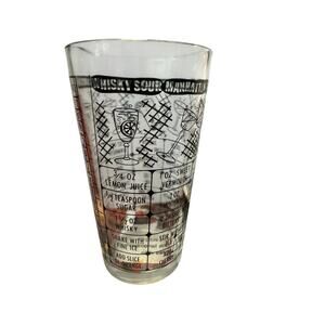 Federal Glass Company Mixed Drink Cocktail Recipe Vintage Measuring Cup Mixer